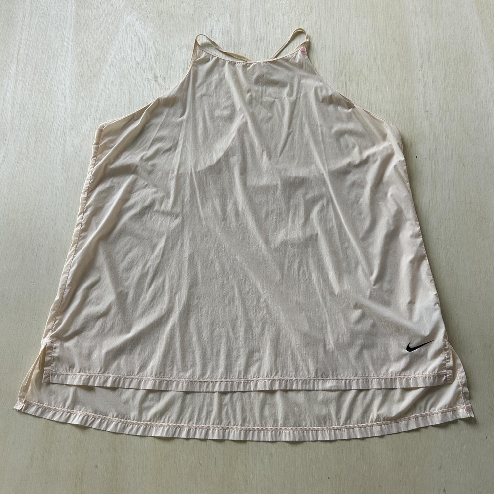 Nike Tank Top Womens 2X Beige Dri-FIT Halter Camisole Running Yoga Workout